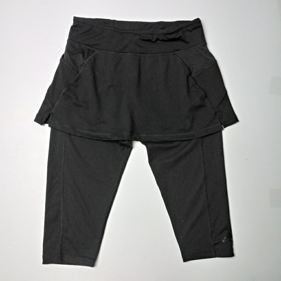adidas Pants - Adidas Climalite Black Skirted Capri Leggings